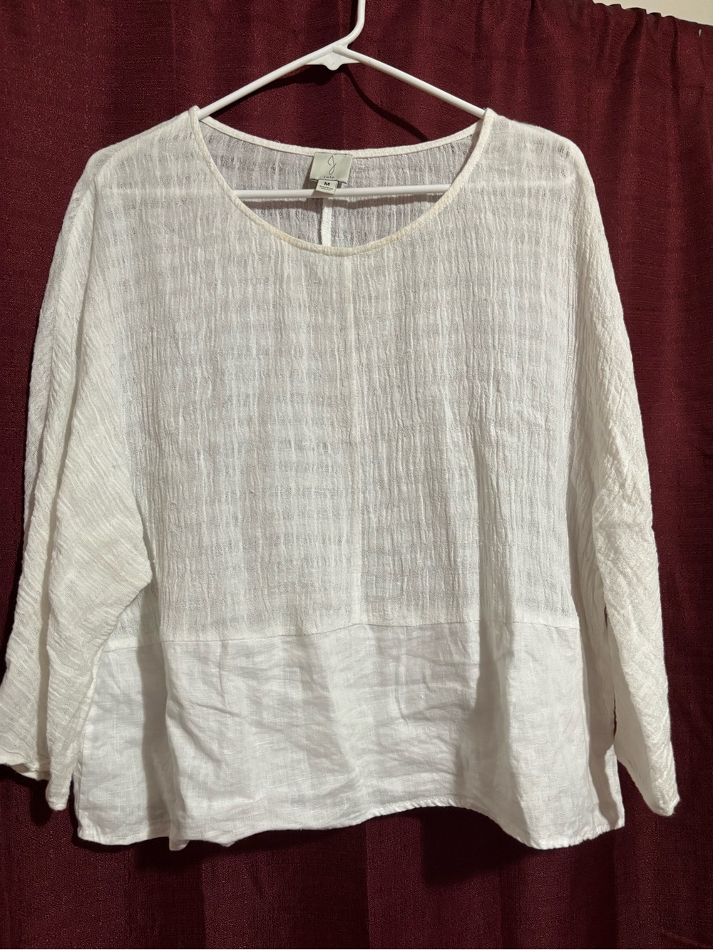 Joie White Textured Long-Sleeve Tunic Top
